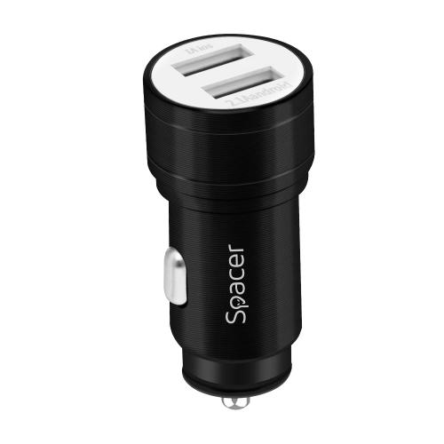 Incarcator auto Spacer SPCC-DUO-02, 2x USB, 3.1A, Black