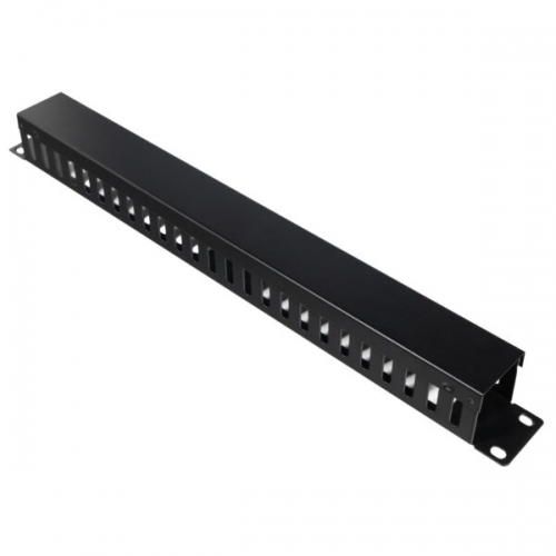 Organizator cabluri Spacer SPCM-1U-BK-02, 19inch, Black