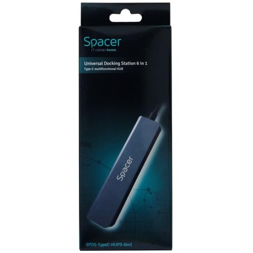 Docking Station Spacer SPDS-TypeC-HUPS-6in1, Grey