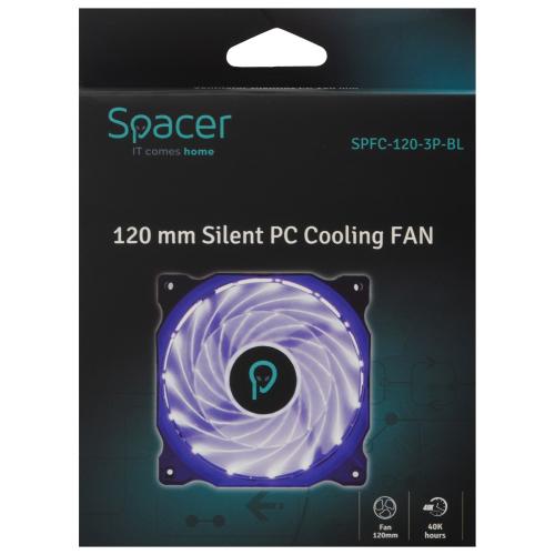 Ventilator Spacer SPFC-120-3P-BL, Blue LED, 120mm