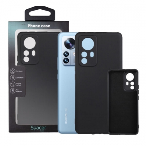 Protectie pentru spate Spacer SPPC-XI-12P-SLK pentru Xiaomi 12 Pro, Black