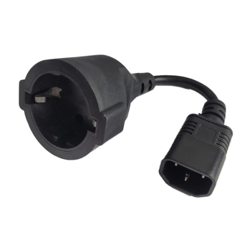 Cablu alimentare Spacer, C14 male - Schuko female, 0.15 m, Black