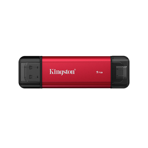 SSD portabil Kingston Dual Portable Solid, 1TB, USB-A/USB-C, Black-Red