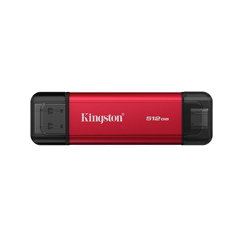 SSD portabil Kingston Dual Portable Solid, 512GB, USB-A/USB-C, Black-Red