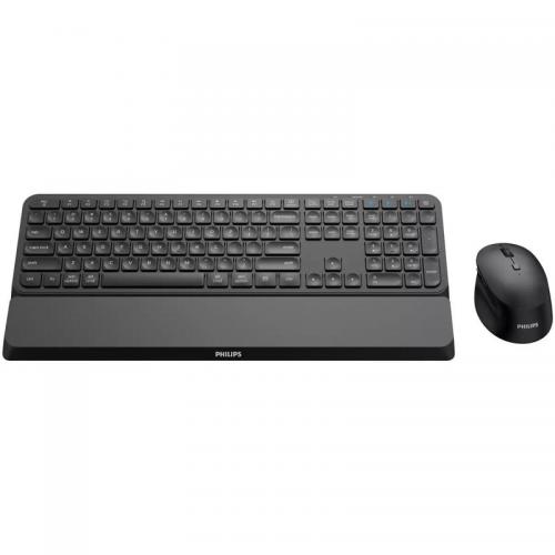 Kit Wireless Philips SPT6607 - Tastatura, USB Wireless/Bluetooth, Black + Mouse Optic, USB Wireless/Bluetooth, Black