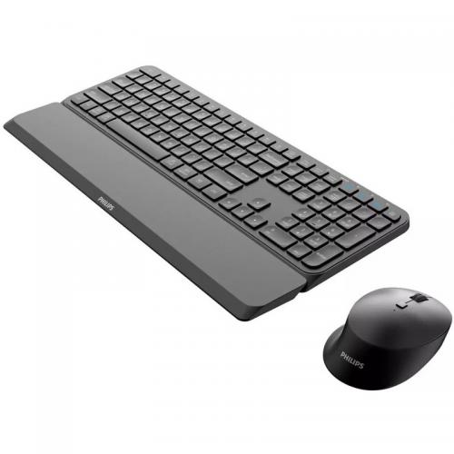 Kit Wireless Philips SPT6607 - Tastatura, USB Wireless/Bluetooth, Black + Mouse Optic, USB Wireless/Bluetooth, Black