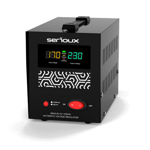 Stabilizator tensiune Serioux SRXA-RL101-1500VA, 1500VA, 2x Schuko