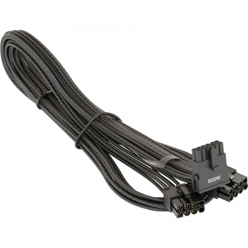 Cablu Seasonic SS2X8P-12VHPWR-600W-90, 2x 8-Pin PCIe - 1x 12-Pin PCIe 5.0, 0.75m, Black