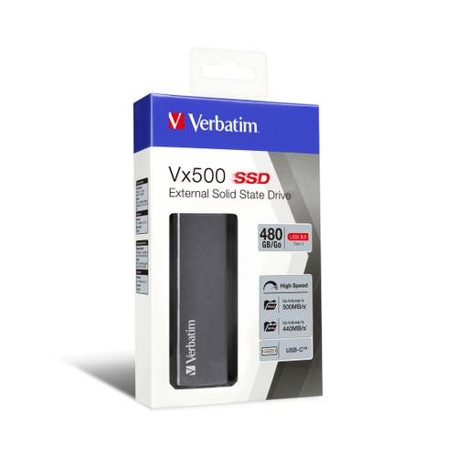 SSD portabil Verbatim Vx500, 120GB, USB 3.1, Silver