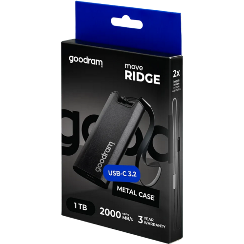 SSD portabil Goodram Move Ridge, 1TB, USB-C 3.2, Black
