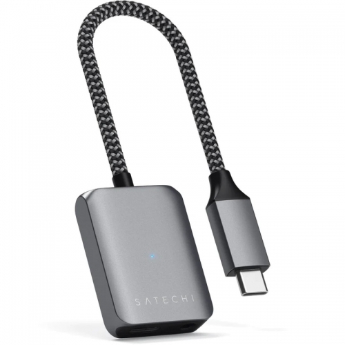 Adaptor Satechi ST-UCAPDAM, USB-C male - 3.5mm jack female - USB-C female, Gray