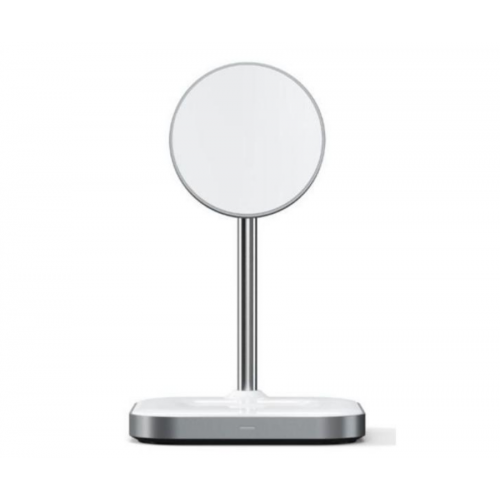 Incarcator Wireless Satechi Aluminium 2-in-1 Magnetic, White