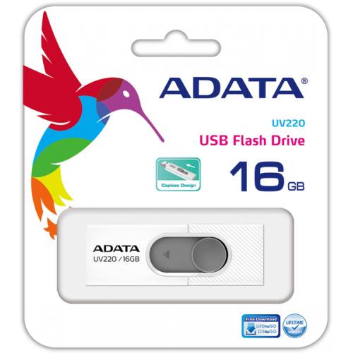 Stick Memorie AData UV220 16GB, USB 2.0, White-Gray