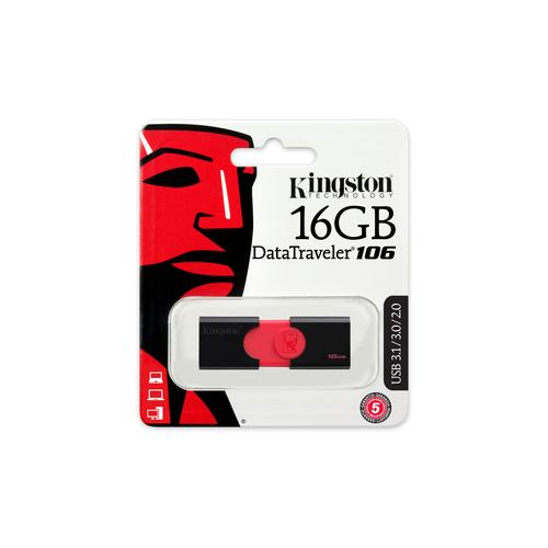 Stick Memorie Kingston DataTraveler 106, 16GB, USB 3.1, Black-Red