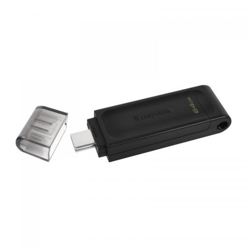 Stick memorie Kingston DataTraveler 70 64GB, USB 3.2 tip C, Black