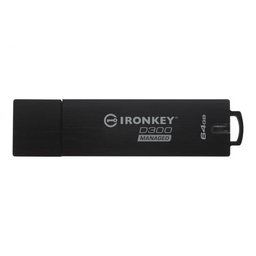 Stick memorie Kingston IronKey D300 Managed, 64GB, USB 3.0, Black