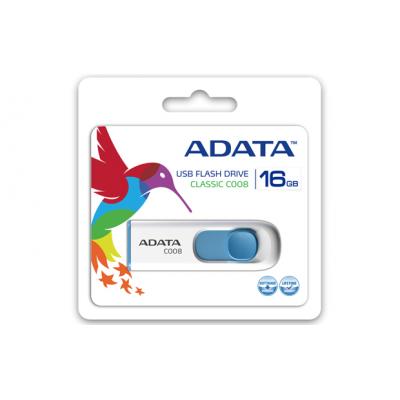 Stick memorie USB A-Data classic C008, 16 GB, alb cu albastru