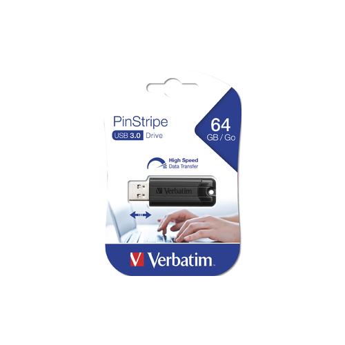 Stick memorie Verbatim 64GB, USB 3.0, Black