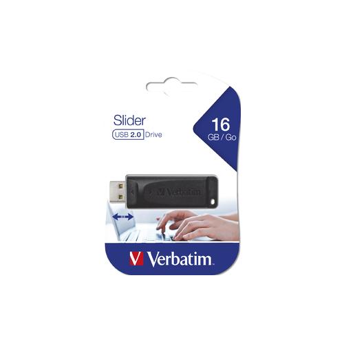 Stick memorie Verbatim Store 'n' Go Slider 16GB, USB 2.0, Black