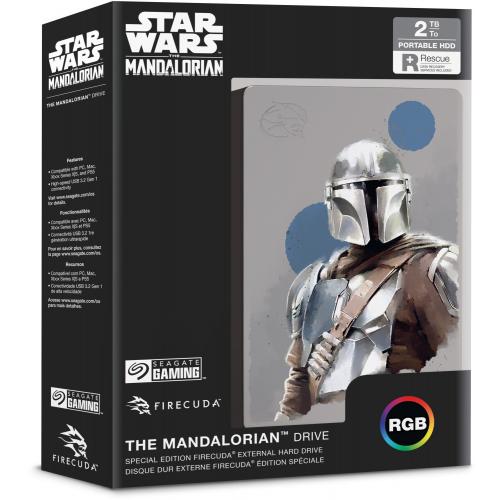 Hard Disk Portabil Seagate The Mandalorian Special Edition FireCuda, 2TB, USB 3.0, Grey