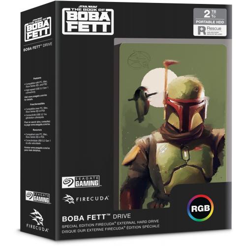 Hard Disk Portabil Seagate Boba Fett Special Edition FireCuda, 2TB, USB 3.0, Green