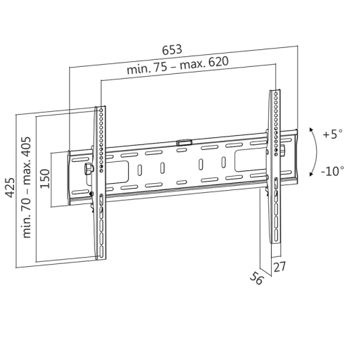 Suport perete LogiLink BP0018, 37–70inch