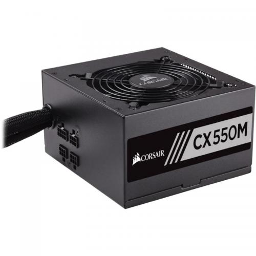 Sursa Corsair CX-M Series CX550M, semi-modulara, 80 Plus Bronze, Eff. 85%, Active PFC, 550W