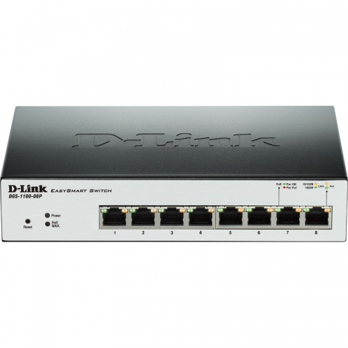 Switch D-Link DGS-1100-08P, 8 porturi, PoE