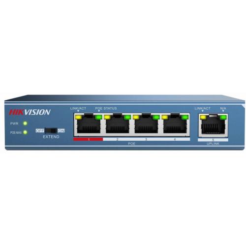 Switch Hikvision DS-3E0105P-E(B), 4-port, PoE