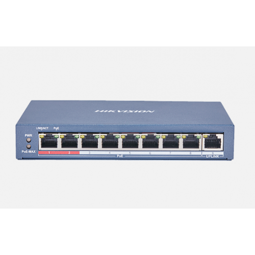 Switch Hikvision DS-3E0109P-E©, 8-port, PoE