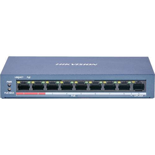 Switch Hikvision DS-3E0109P-E/M(B), 8-port, PoE