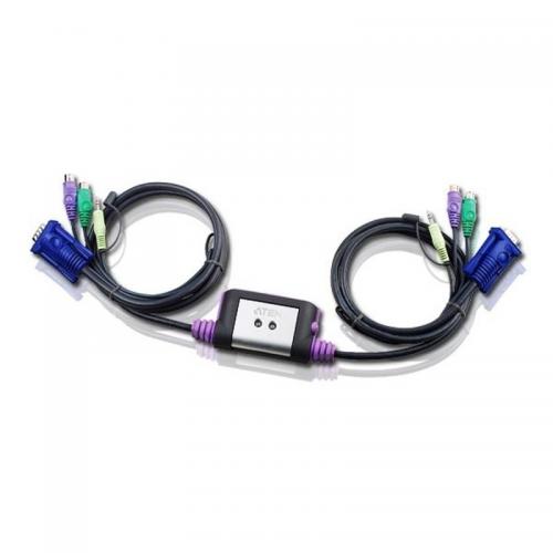 Switch KVM ATEN CS62A, 2xPort PS/2, 1.2m cables