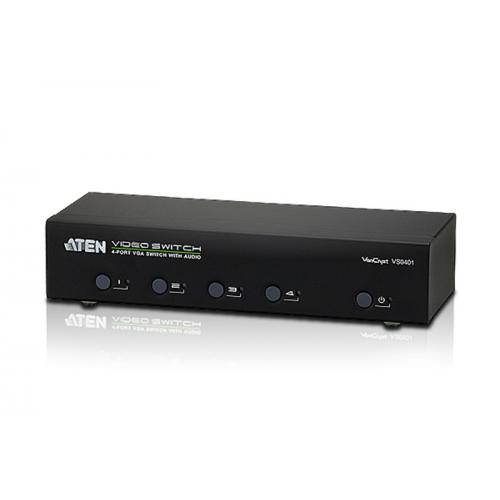 Switch KVM ATEN VS0401, 4x VGA, Black