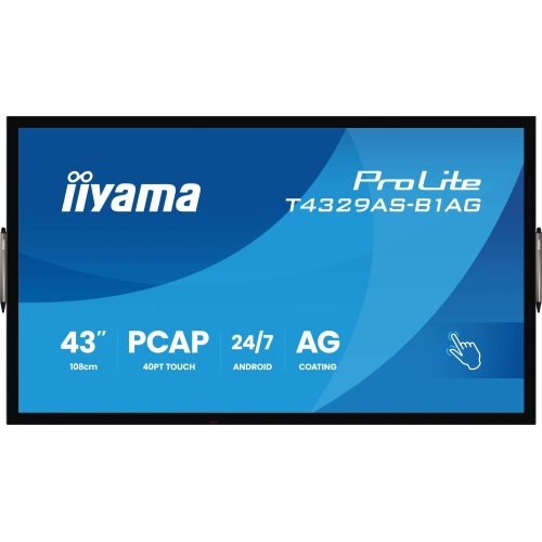 Display Interactiv Iiyama Seria T29AS-B1AG ProLite T4329AS-B1AG, 43 inch, 3840 x 2160 pixeli, Black
