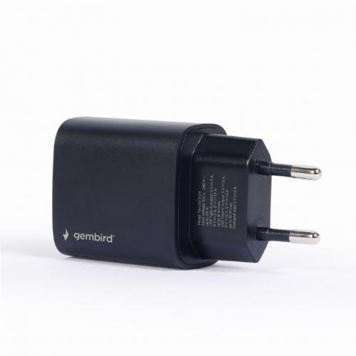 Incarcator retea Gembird TA-UQC3-03, 1x USB-C, 18W, Black