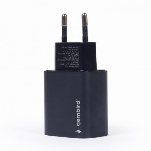 Incarcator retea Gembird TA-UQC3-03, 1x USB-C, 18W, Black