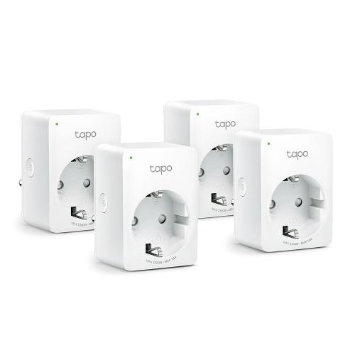 TP-Link MINI SMART WI-FI SOCKET TAPO P100 (4-PACK), Protocol: IEEE 802.11b/g/n, Bluetooth 4.2 (for onboarding only), 2.4 GHz, Android 4.4 or higher, iOS 9.0 or higher, AC 220-240 V~50/60 Hz 10 A, Maximum Load, 2300 W, 10 A.