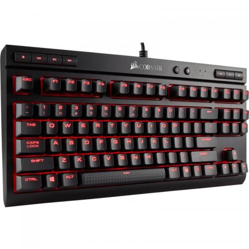 Tastatura Corsair K63 Compact Red LED Cherry MX Red, USB, Black
