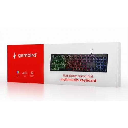 Tastatura Gembird KB-UML-01, RGB LED, USB, Black