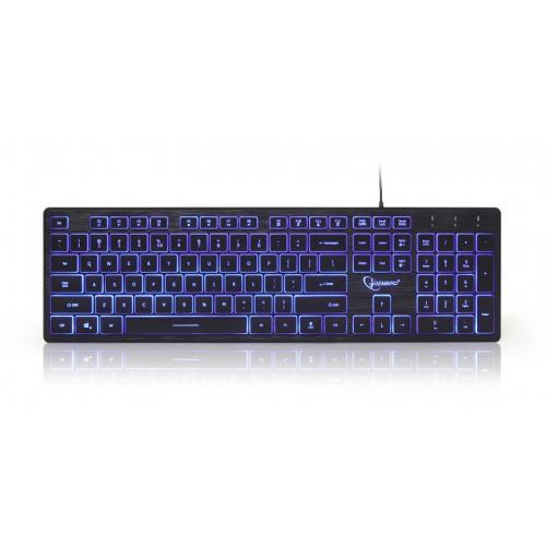 Tastatura Gembird KB-UML3-01, 3-color LED, USB, Black