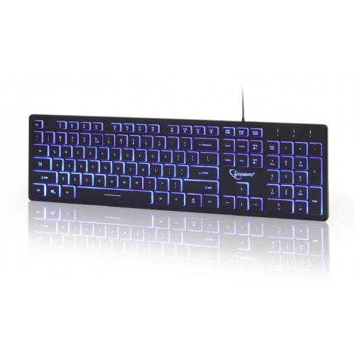 Tastatura Gembird KB-UML3-01, 3-color LED, USB, Black