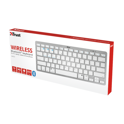 Tastatura Wireless Trust Nado, Bluetooth, White