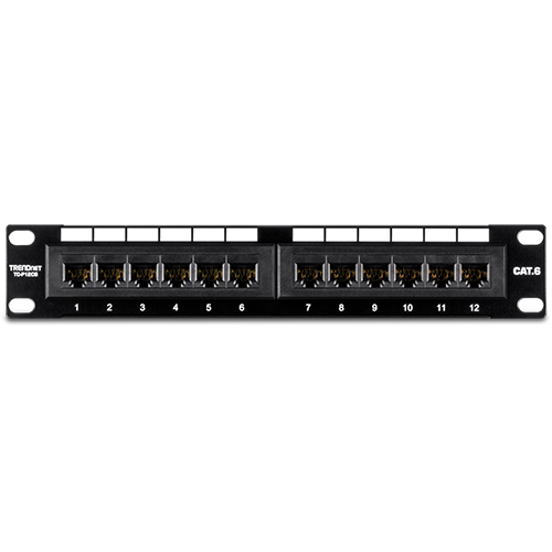 Patch Panel TRENDnet TC-P12C6, 10inch, 1U, 12 porturi, Cat6, UTP, Black
