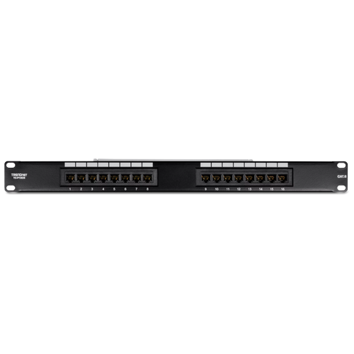 Patch Panel TRENDnet TC-P16C6, 19inch, 1U, 16 porturi, Cat6, UTP, Black