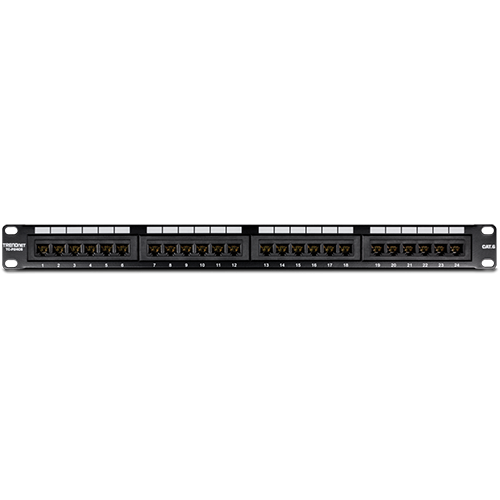 Patch Panel TRENDnet TC-P24C6, 19inch, 0.5U, 24 porturi, Cat6, STP, Black