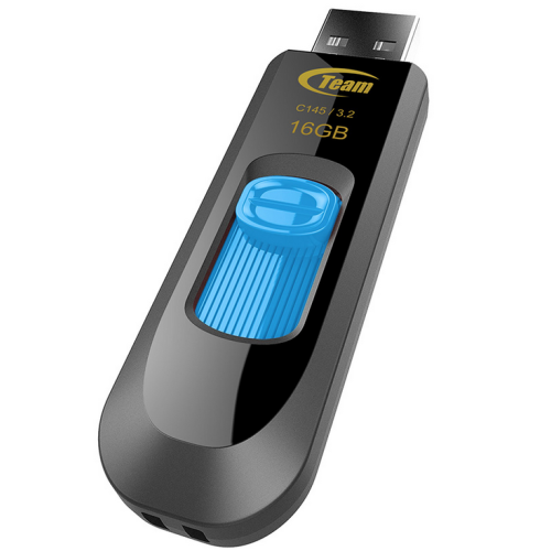 Stick Memorie TeamGroup C145, 16GB, USB-A 3.0, Black-Blue