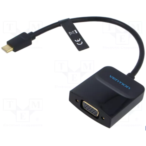 Adaptor Vention TDDBB, USB-C male - VGA male, 0.15 m, Black
