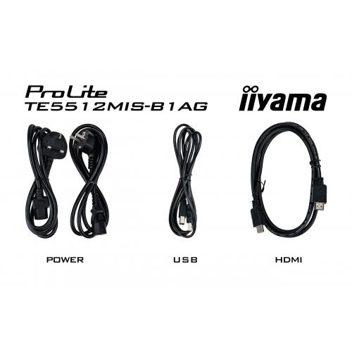 Display Interactiv Iiyama Seria ProLite TE5512MIS-B1AG, 55inch, 3840x2160pixeli, Black