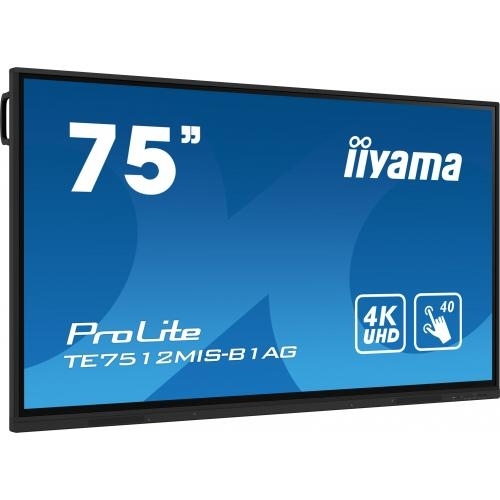 Display Interactiv Iiyama Seria ProLite TE7512MIS-B1AG, 75inch, 3840x2160pixeli, Black