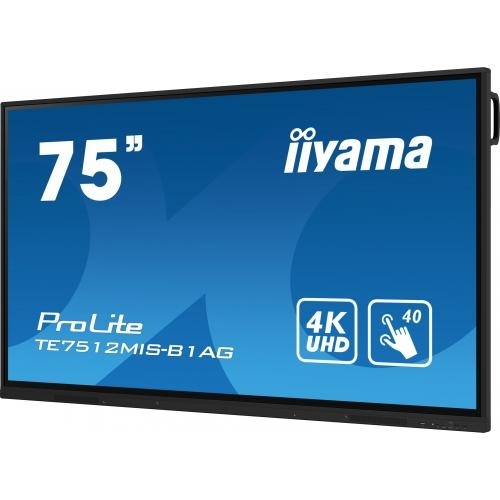 Display Interactiv Iiyama Seria ProLite TE7512MIS-B1AG, 75inch, 3840x2160pixeli, Black